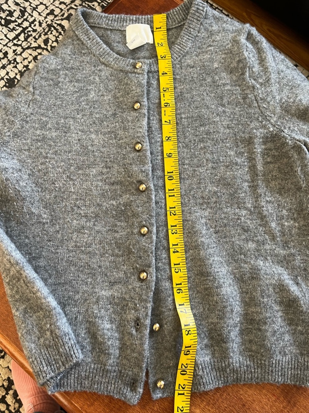 H&M Gray Knit Button Cardigan with silver Buttons - Picture 7 of 7